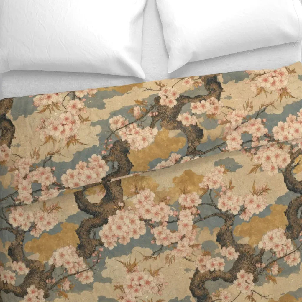 Sakura Gold Cloudscape Duvet Cover - Pink alternate view