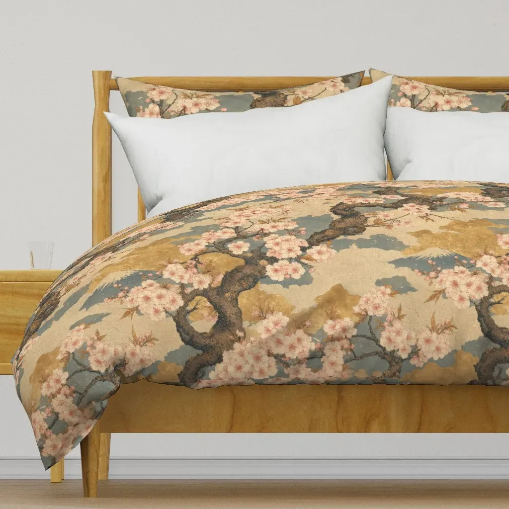 Sakura Gold Cloudscape Duvet Cover - Pink product