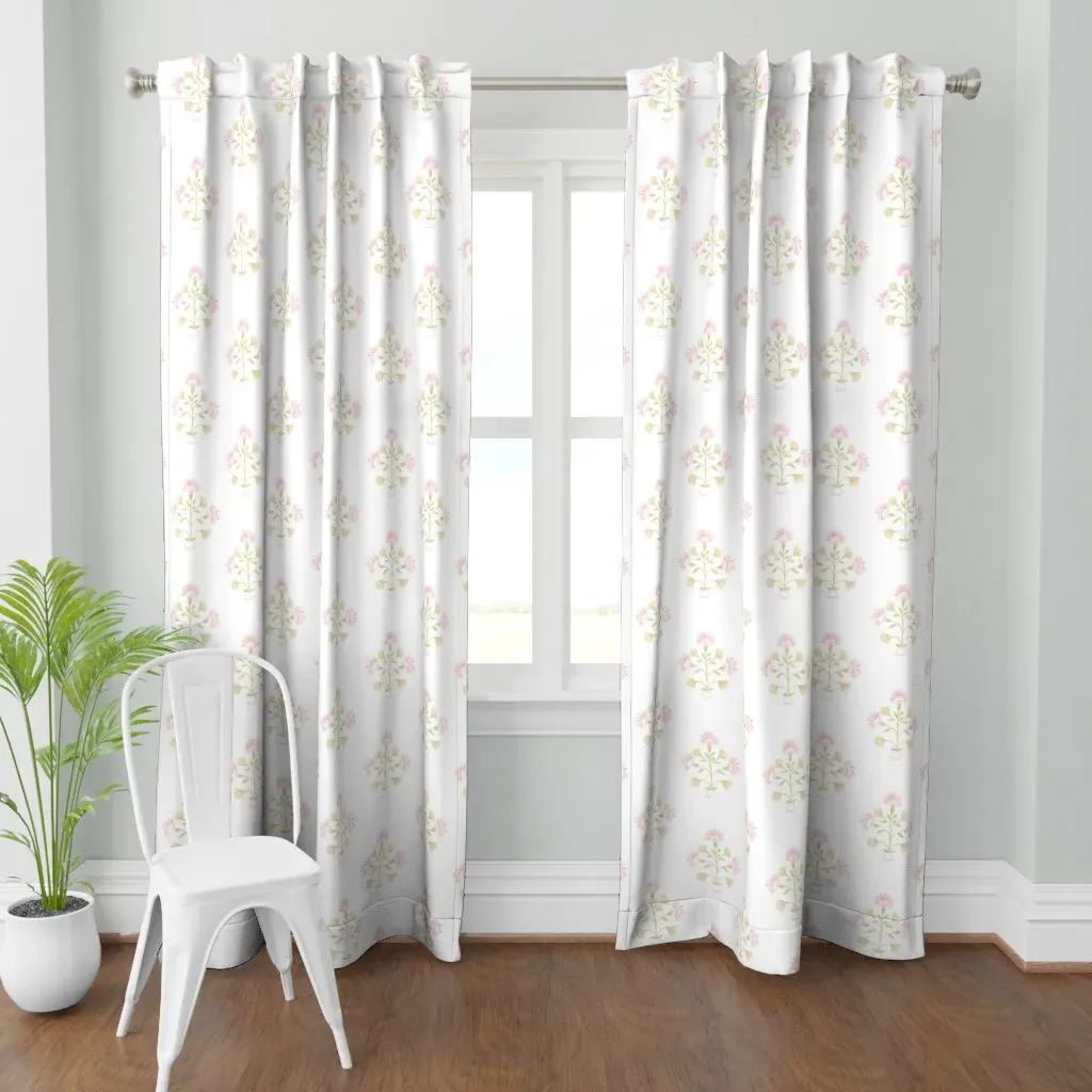 Salisbury Green Pink Curtain Panel - Pink product