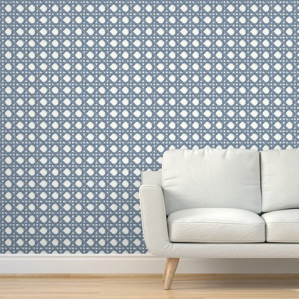 Sally Indigo and Cream Peel and Stick Wallpaper - Dusty Blue product