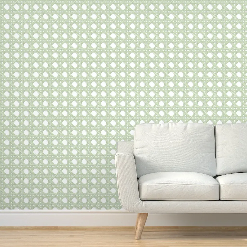 Sally Light Peel and Stick Wallpaper - Quiet Green, White product