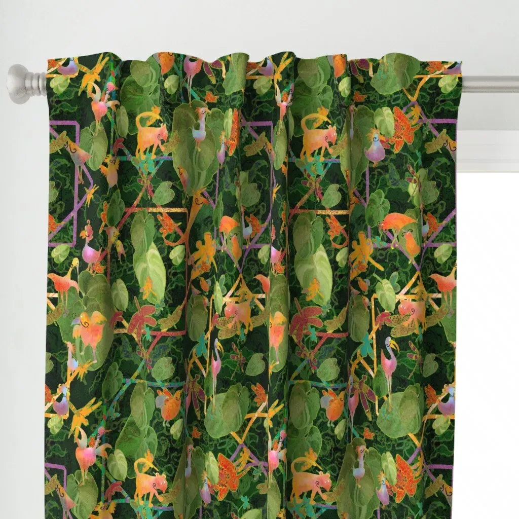 Salvador Dili Dali Curtain Panel - Green alternate view