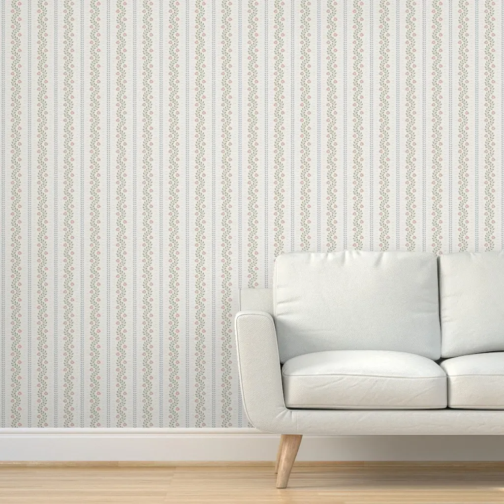 Samantha Custom Peel and Stick Wallpaper - Blue Green Pink product