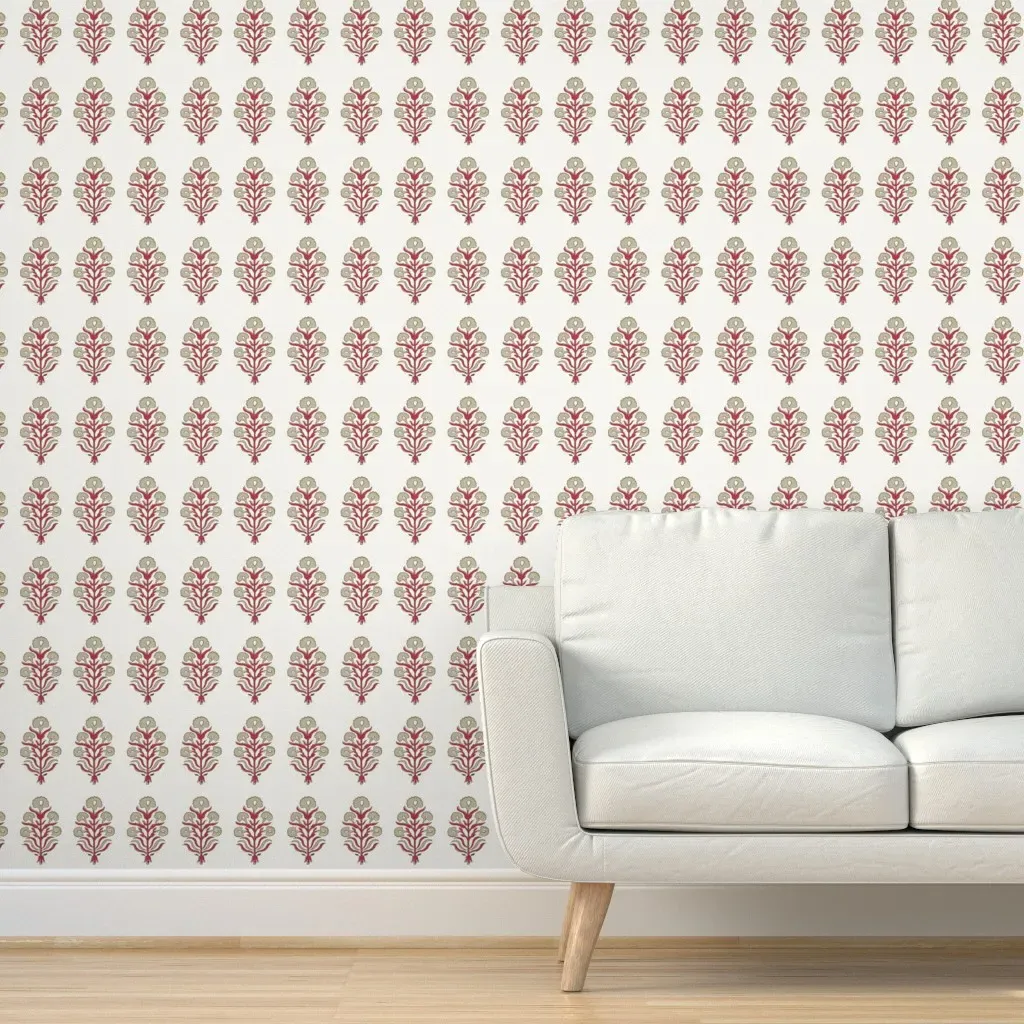 Samira Wood Block Peel and Stick Wallpaper - Cherry Brown product
