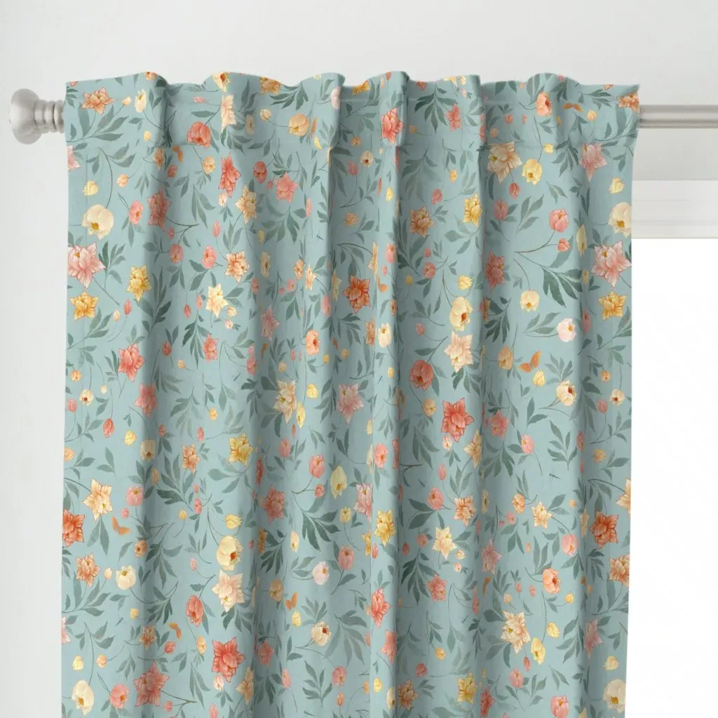 Sanctuary Flora Curtain Panel - Pale Yellow alternate view