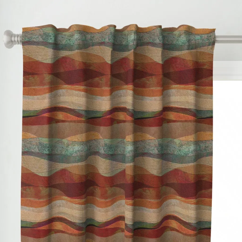 Sandstone Desert Curtain Panel - Terracotta alternate view