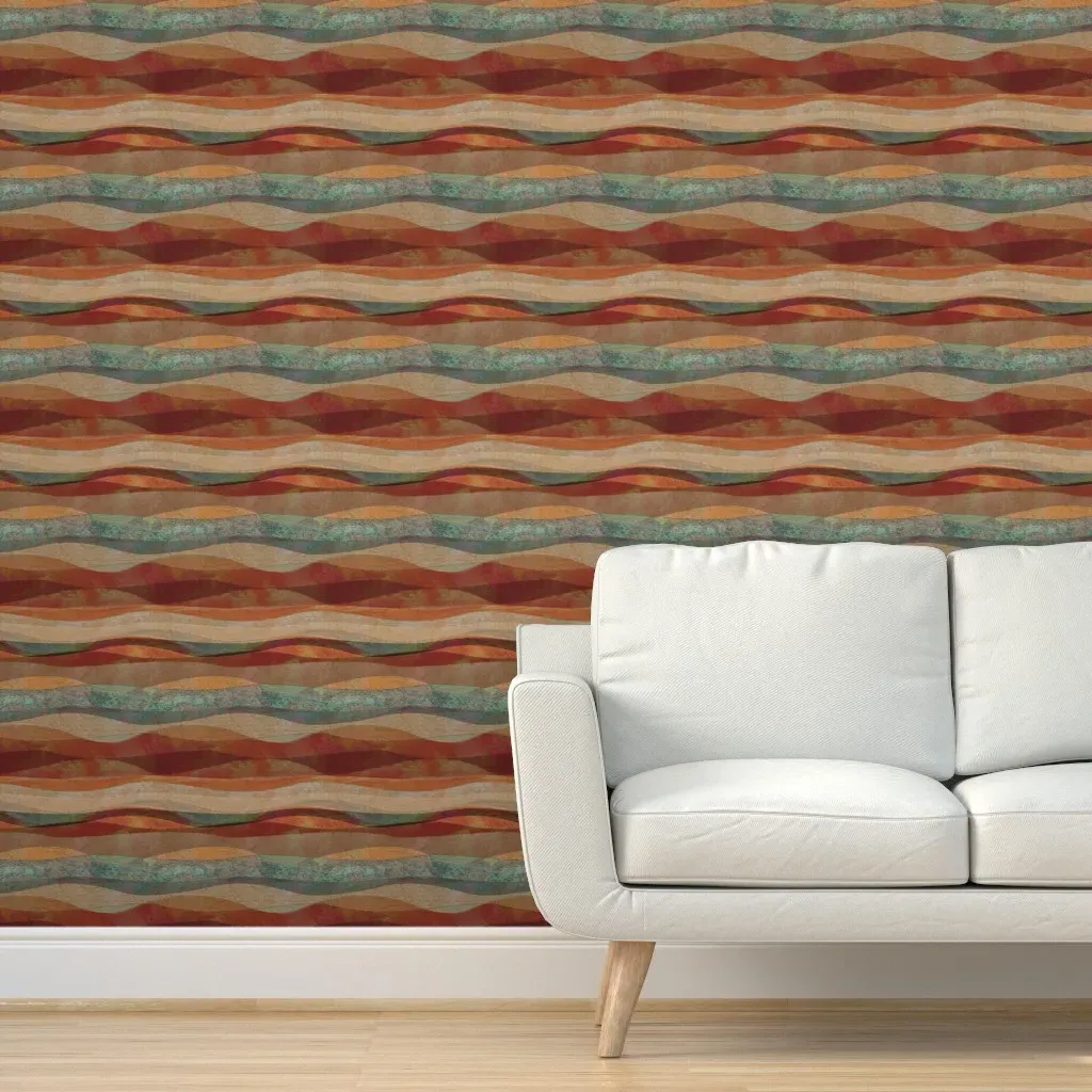 Sandstone Desert Peel and Stick Wallpaper - Terracotta product