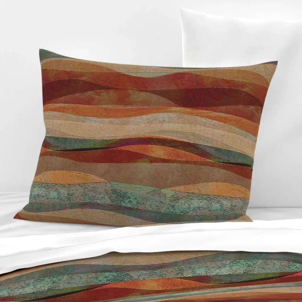 Sandstone Desert Standard Knife Edge Cushion Cover - Terracotta, Cotton Sateen product