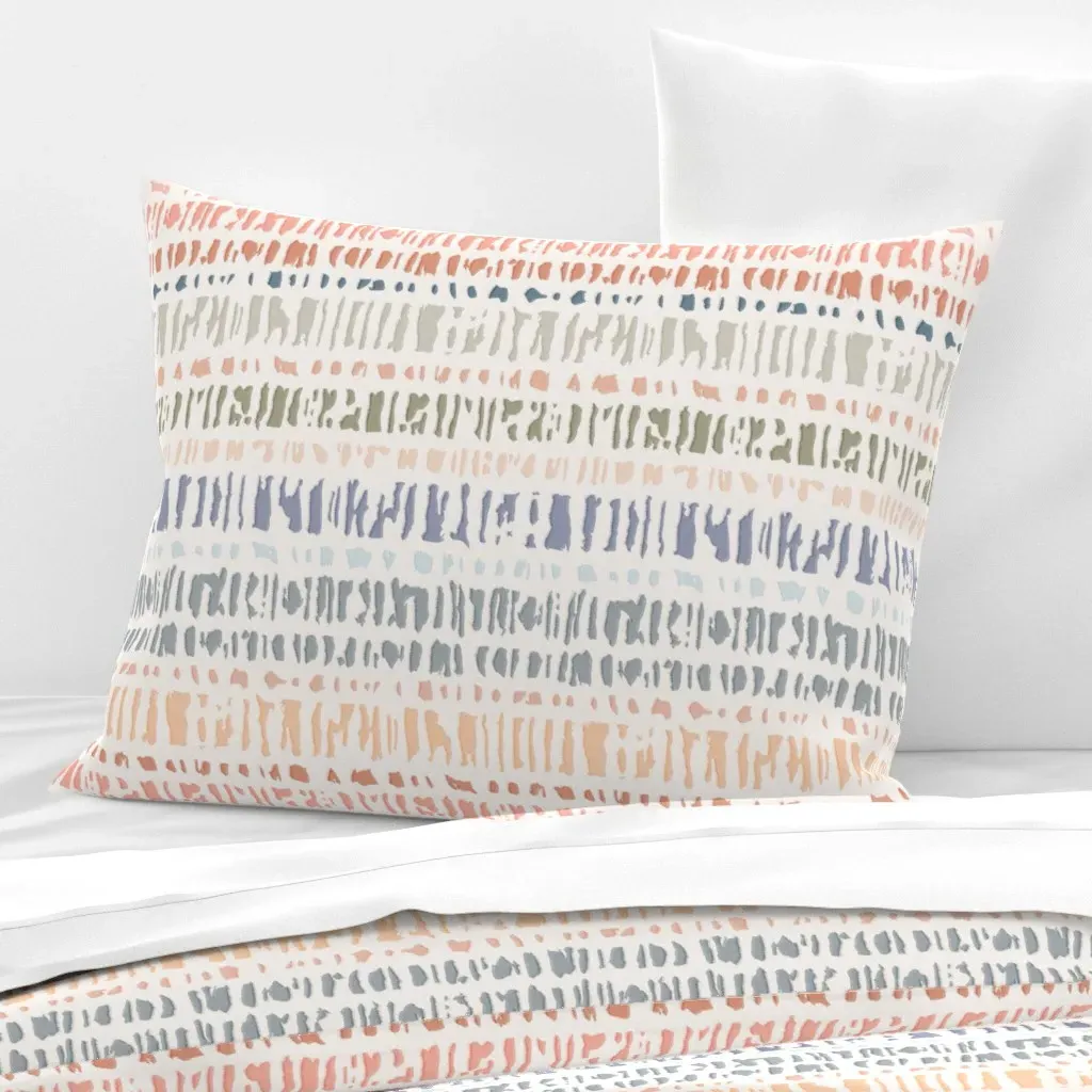 Sanibel Shellmark Shell-Inspired Stripe Standard Pillow Cover - Beige, Cotton Sateen product