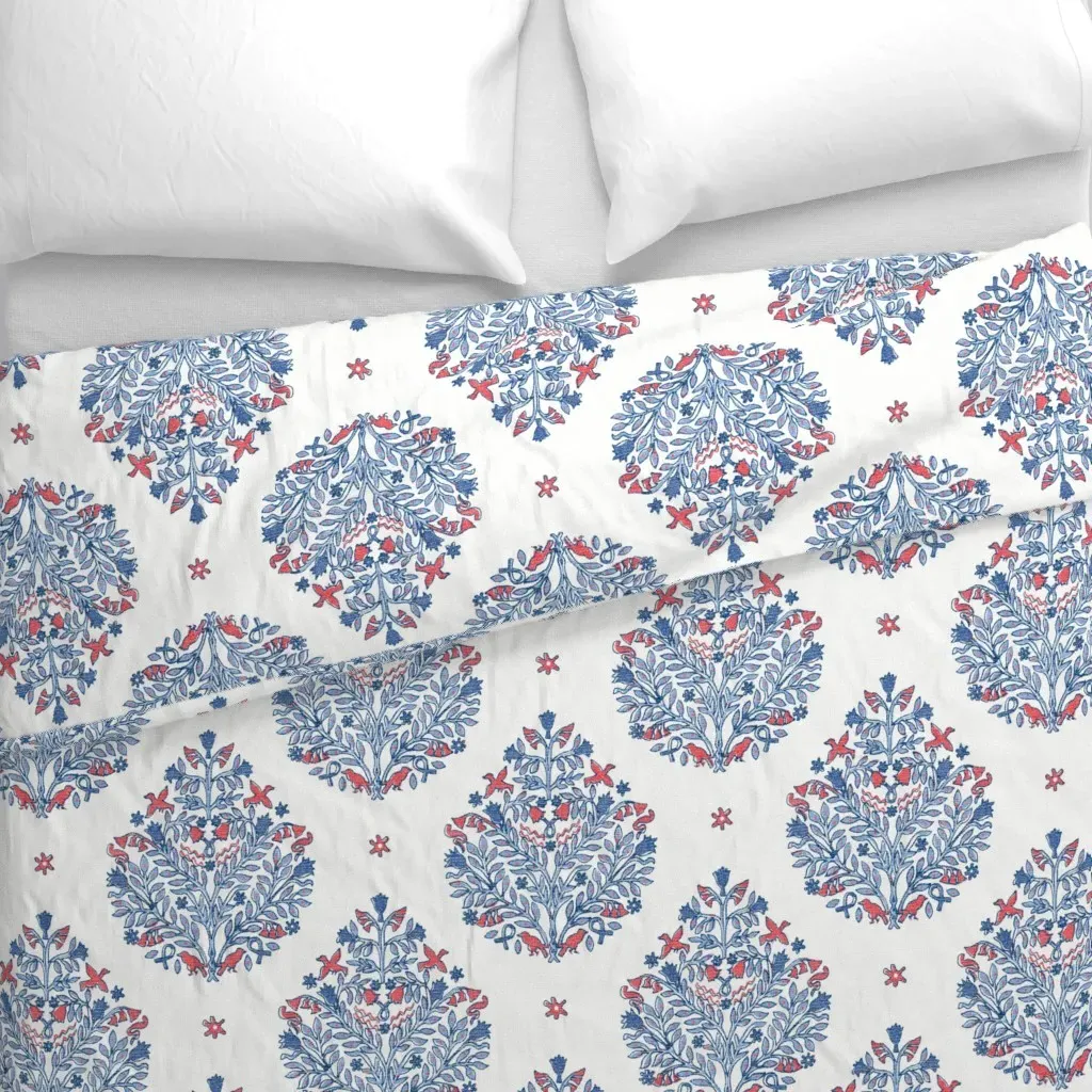 Sarah Paisley Americana Duvet Cover - Blue alternate view