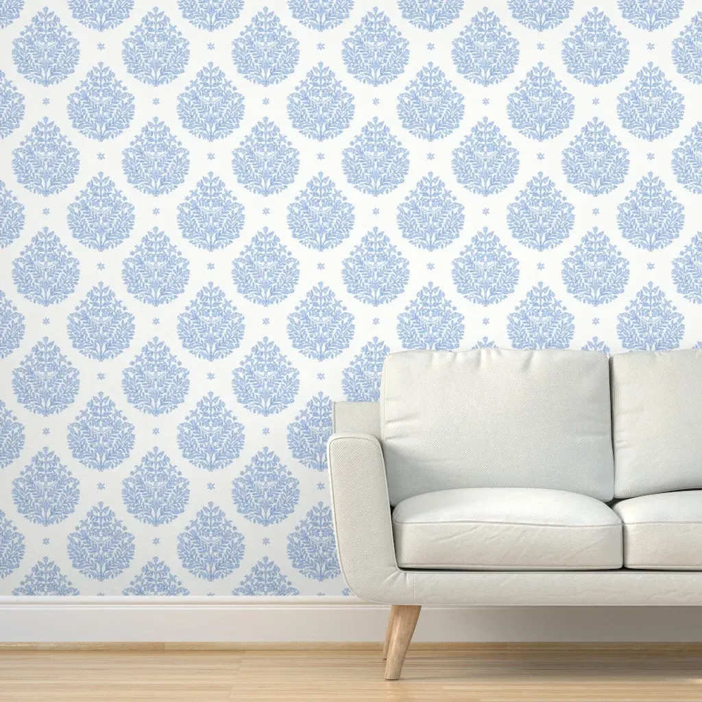 Sarah Paisley Peel and Stick Wallpaper - Cornflower Blue product