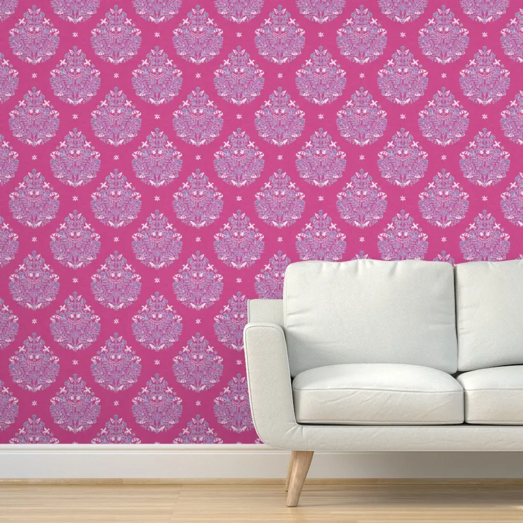 Sarah Paisley Peel and Stick Wallpaper - Pink product
