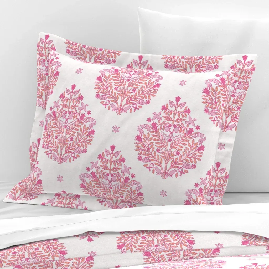 Sarah Paisley Standard Flanged Cushion Cover - Pink, Cotton Sateen product