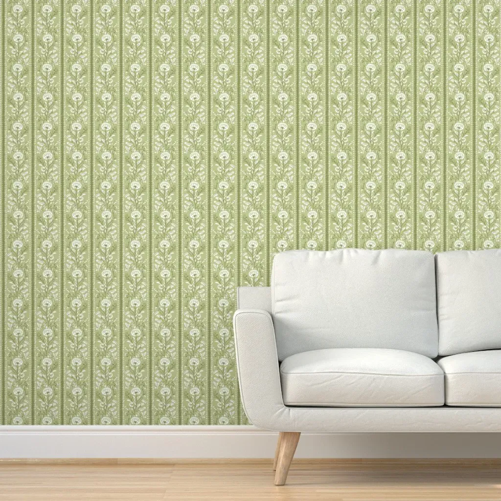 Sarah Stripe Peel and Stick Wallpaper - Sage Green product