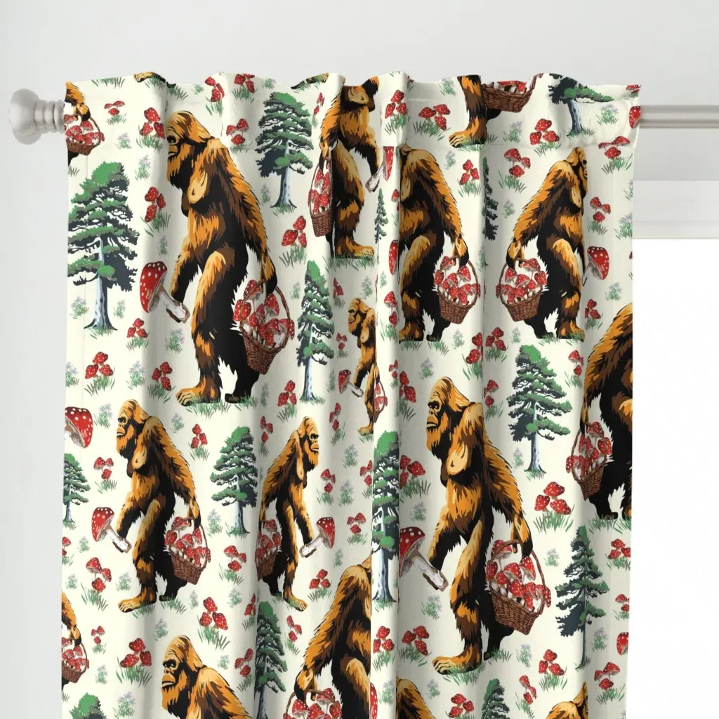 Sasquatch In Forest Curtain Panel - Brown alternate view