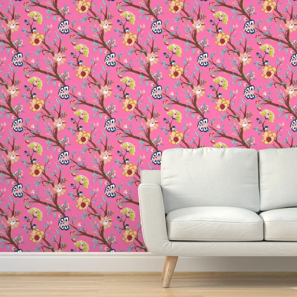 Sattvah Shirsh Peel and Stick Wallpaper - Pink product