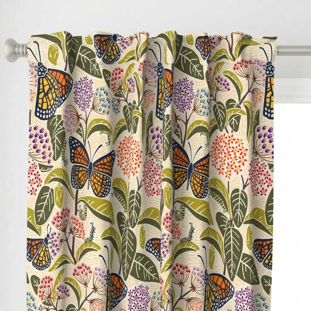 Save Our Monarchs Large Curtain Panel - Orange alternate view