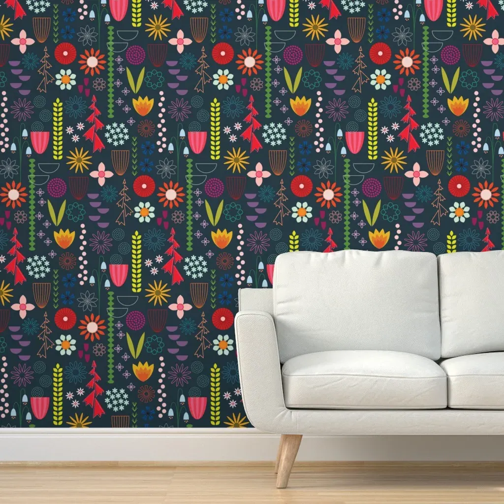 Save The Bees Peel and Stick Wallpaper - Blue, Green, Orange product