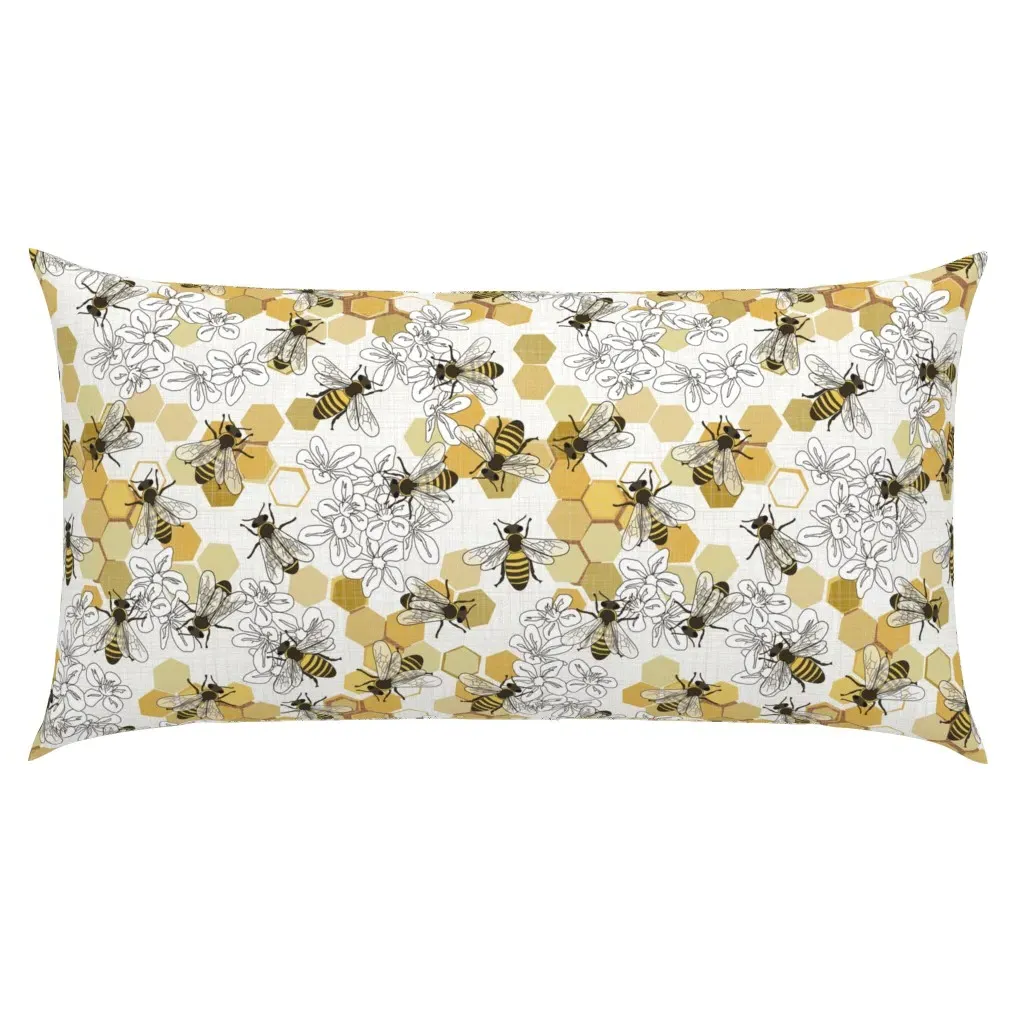 Save The Honey Bees King Size Pillow Sham - Gold product