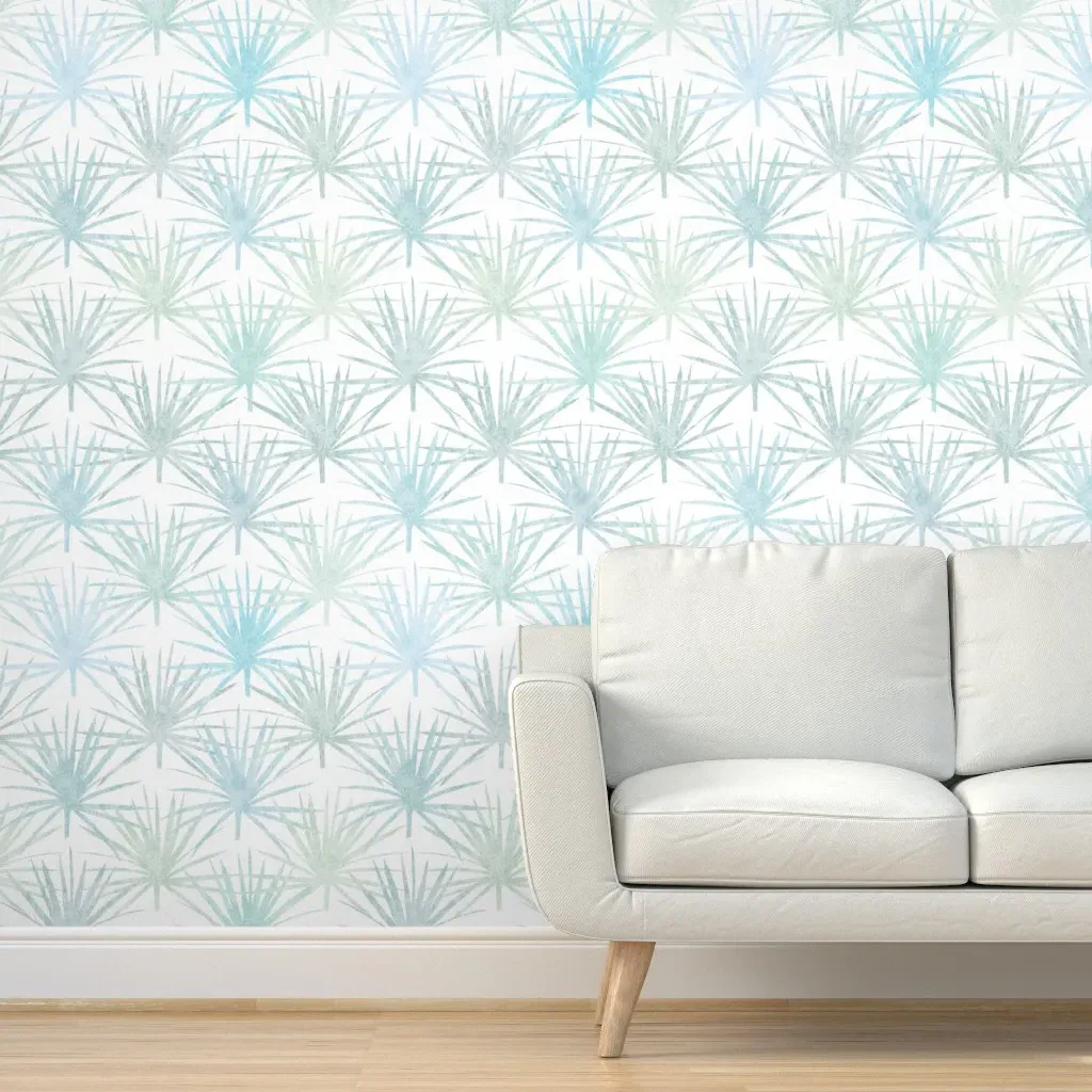 Saw Palmettos Beachside Peel and Stick Wallpaper - White product