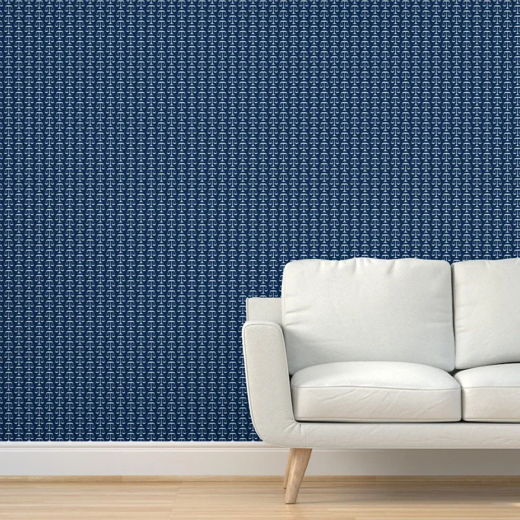 Scales Of Justice Peel and Stick Wallpaper - Navy Blue product