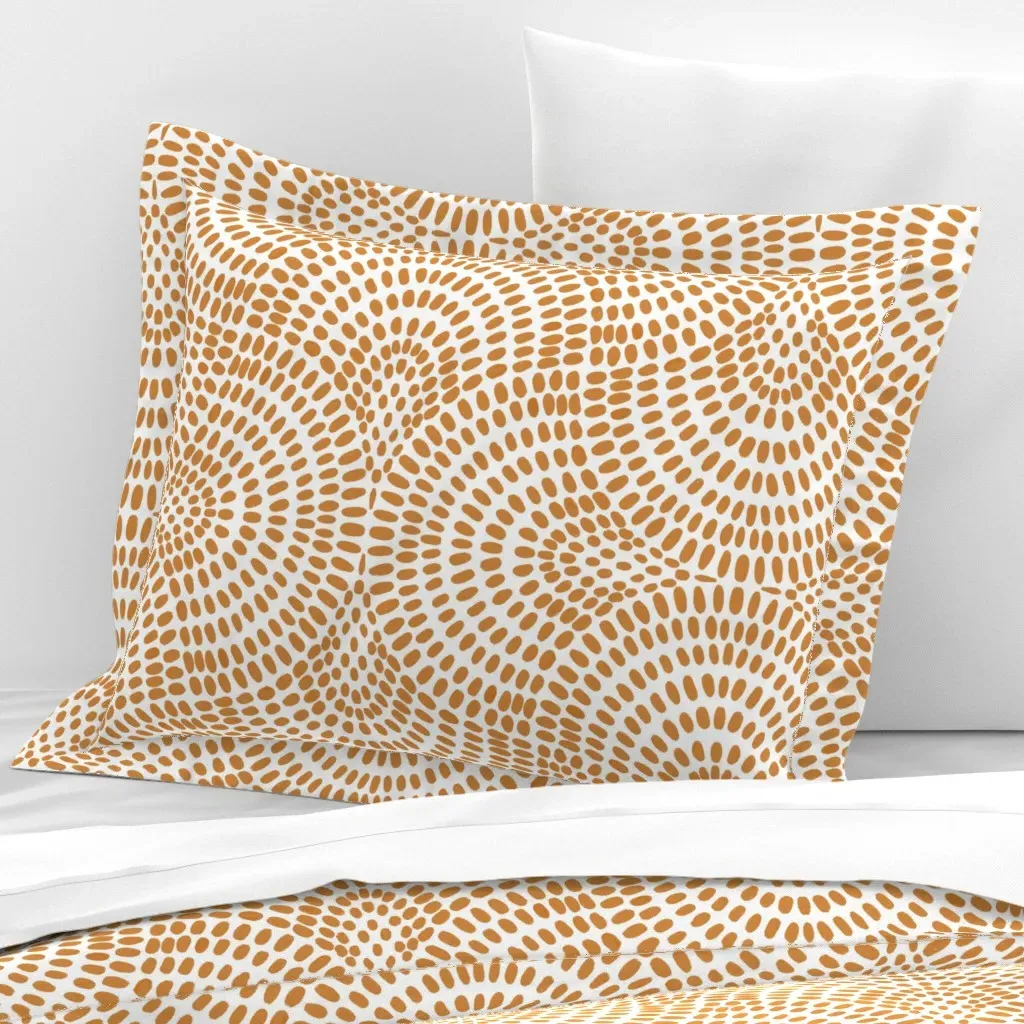 Scallop Fan Ogee Standard Flanged Cushion Cover - Ochre Yellow, Cotton Sateen product