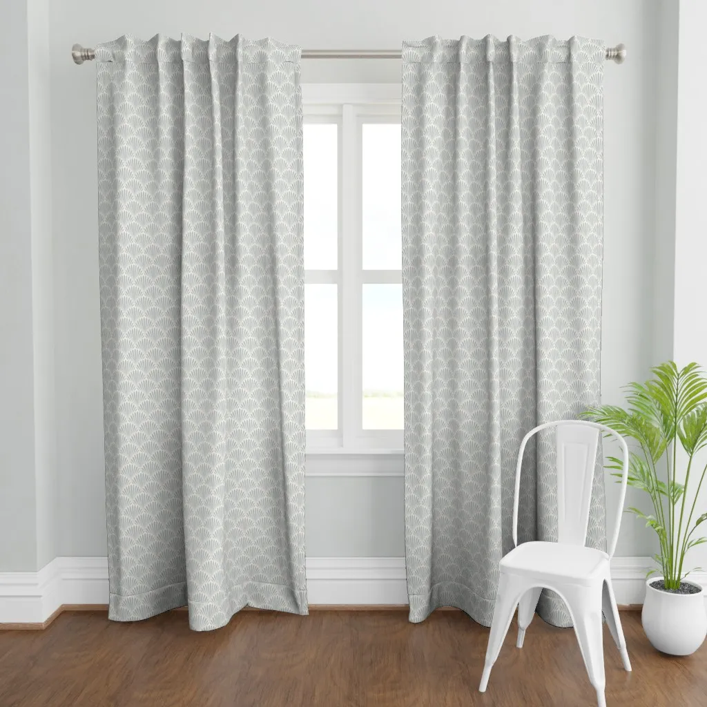 Scallop Fans Curtain Panel - Light Blue product