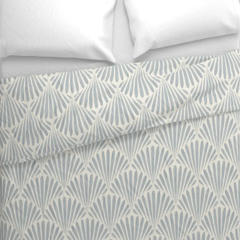 Scallop Fans Duvet Cover - Blue-Gray alternate view