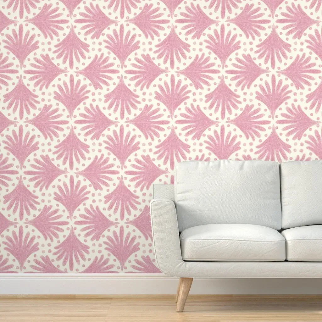 Scallop Ogee Peel and Stick Wallpaper - Light Pink product