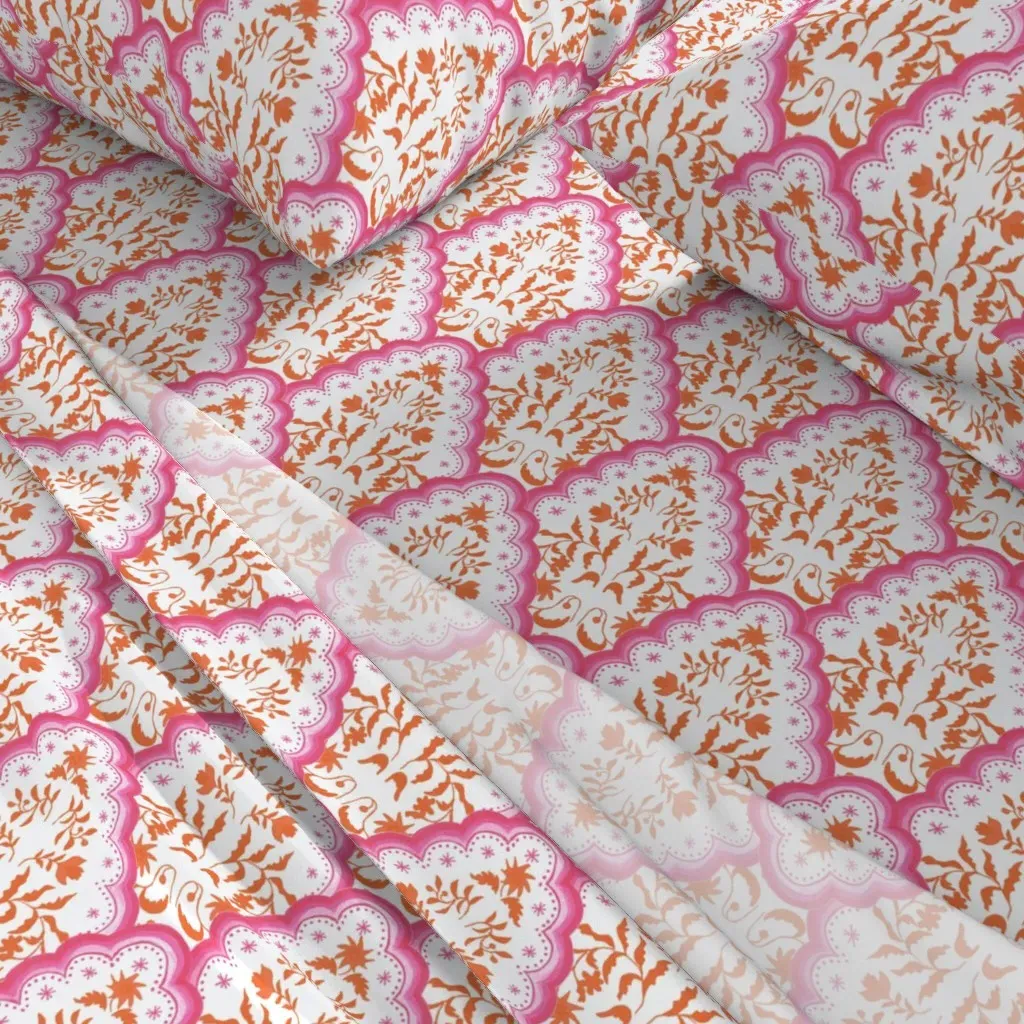 Scallop Paisley Queen Sheet Set - Pink alternate view