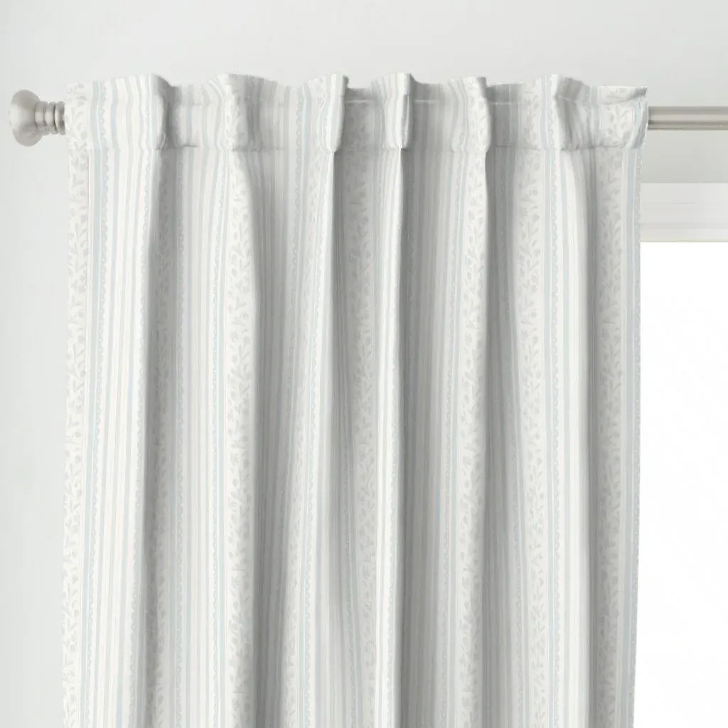 Scallop Stripes Curtain Panel - Light Blue alternate view