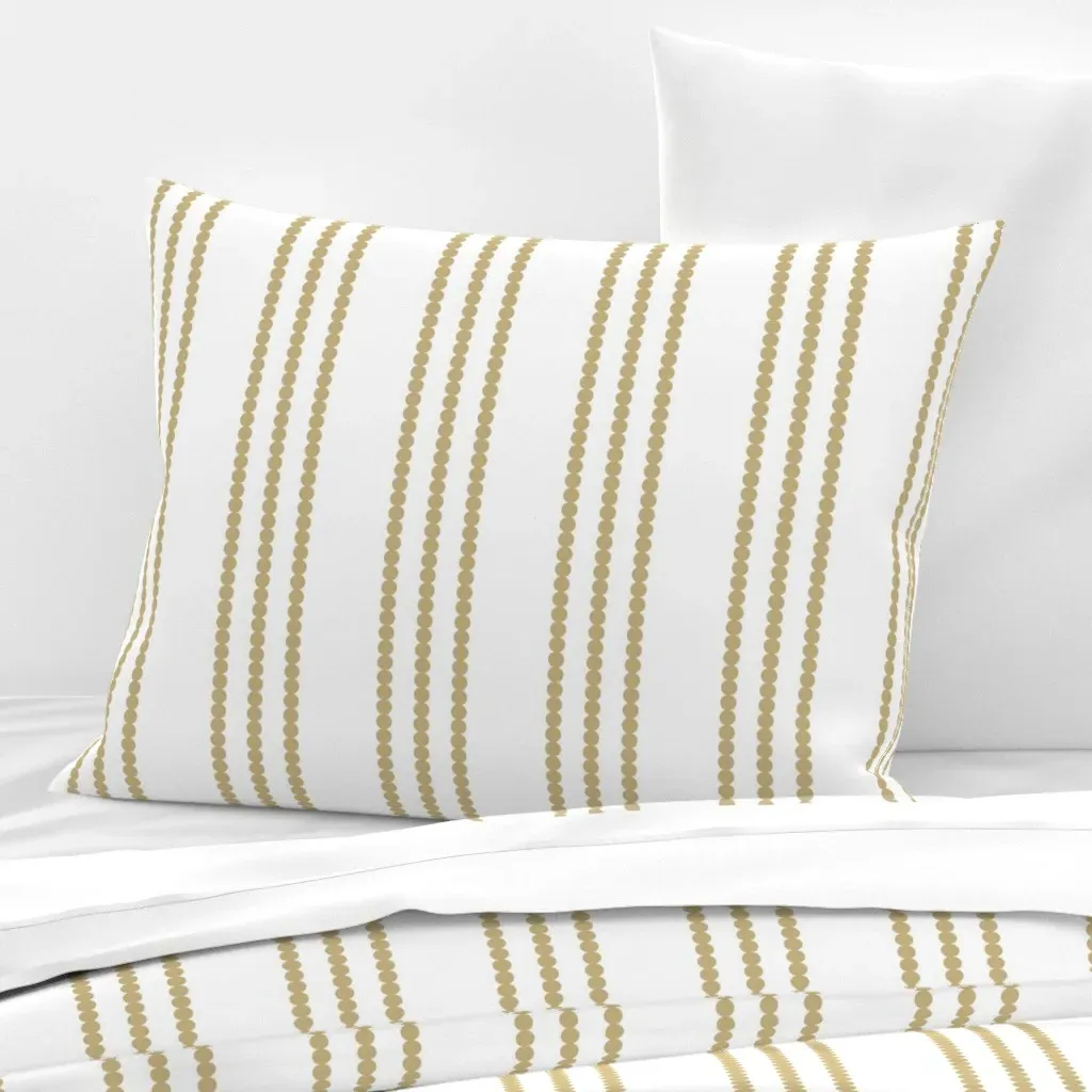 Scallop Stripes Standard Knife Edge Cushion Cover - Gold, Cotton Sateen product