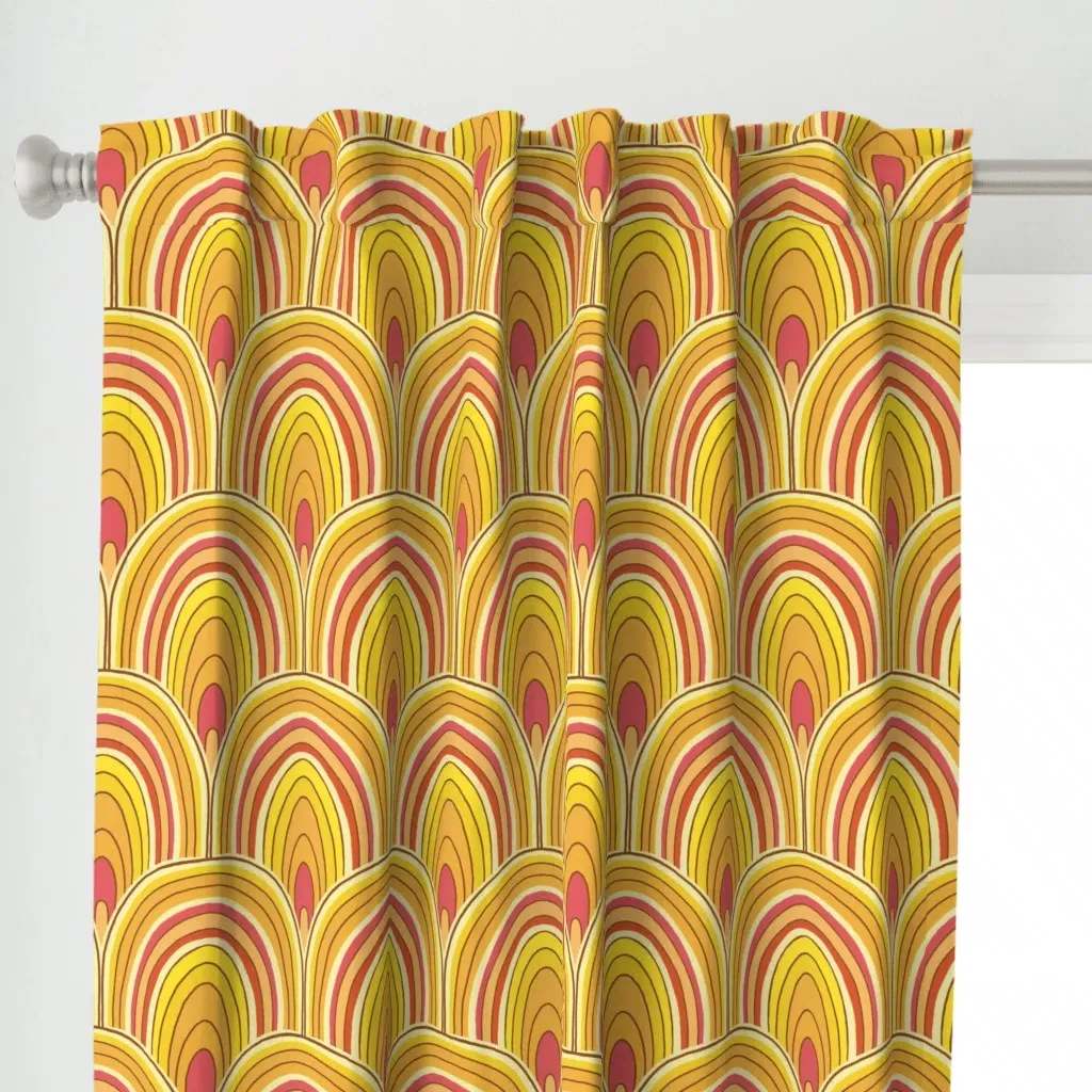 Scalloped Curtain Panel - Golden Yellow alternate view