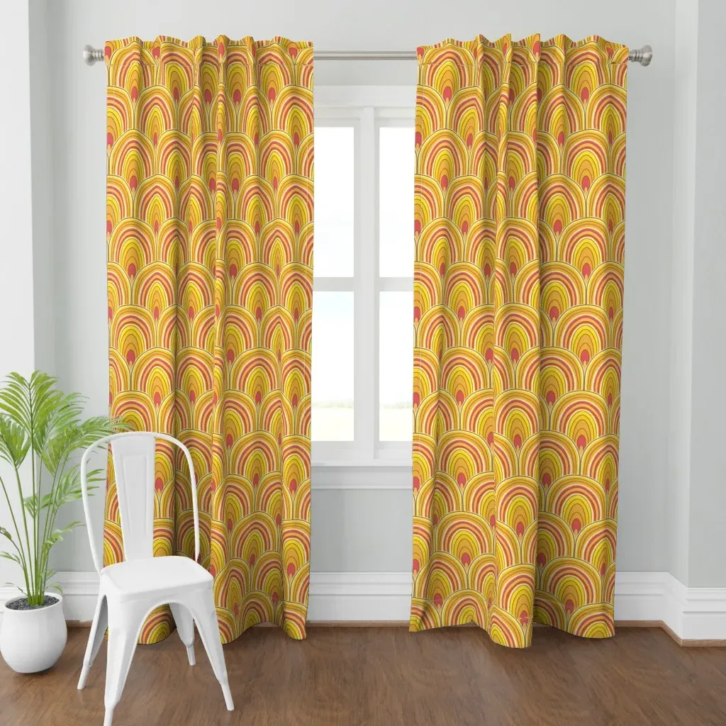Scalloped Curtain Panel - Golden Yellow product