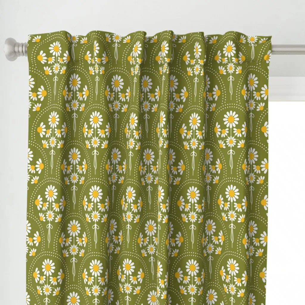 Scallops Of Chamomile Curtain Panel - White alternate view