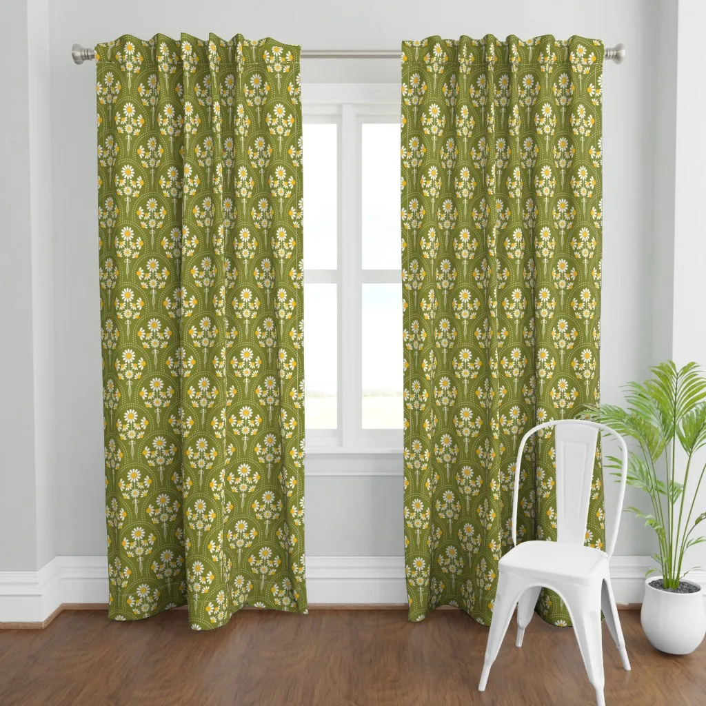 Scallops Of Chamomile Curtain Panel - White product