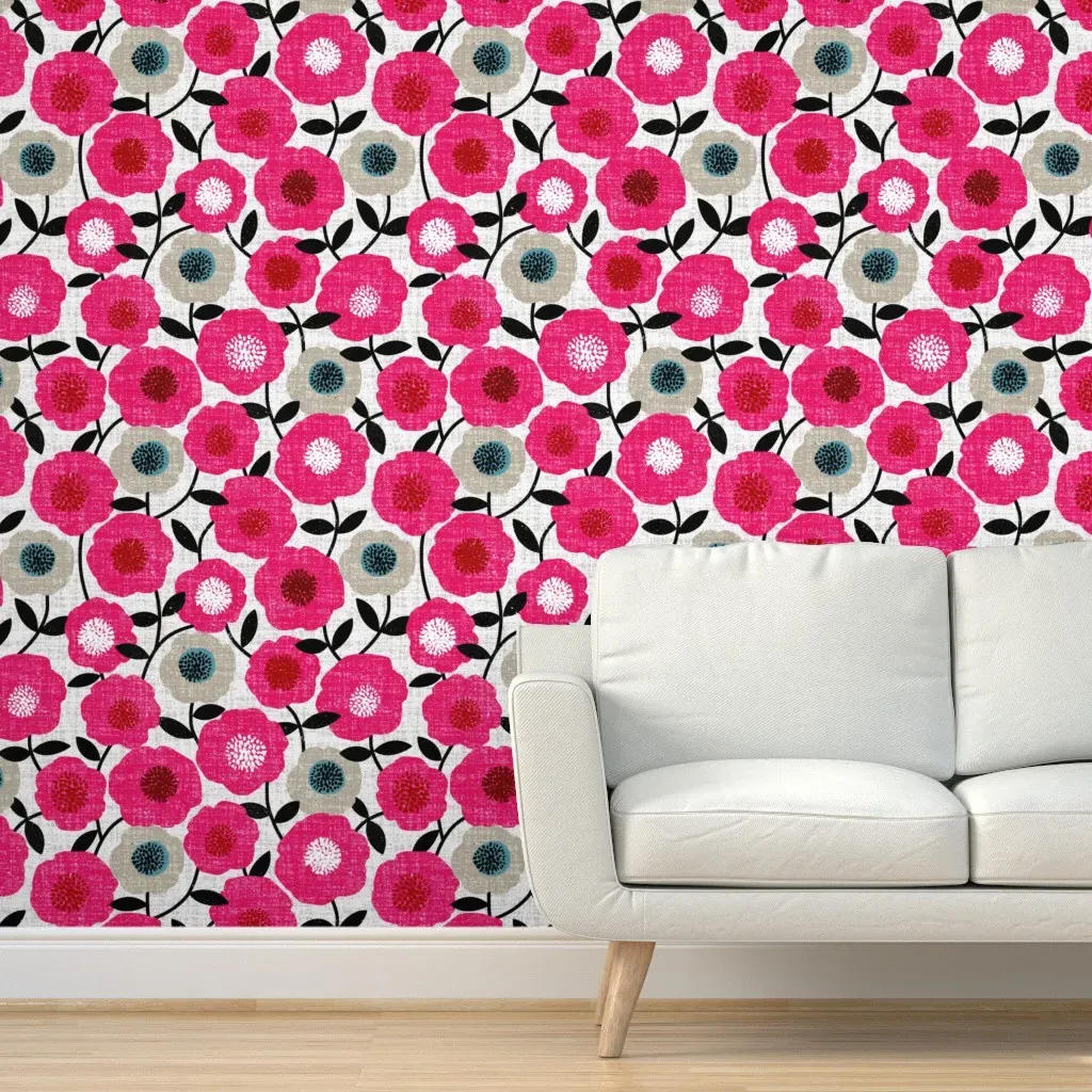 Scandi Chintz Peel and Stick Wallpaper - Pink product