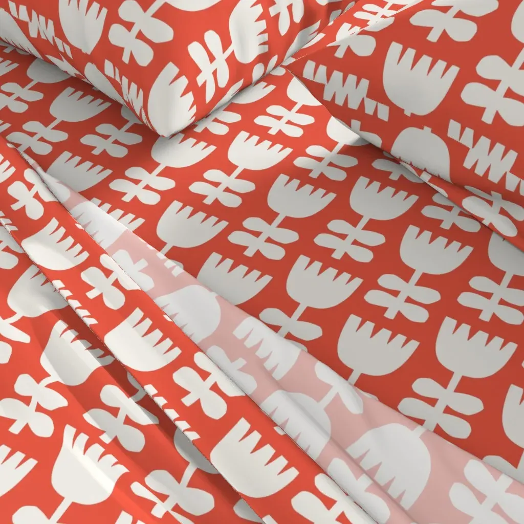 Scandi Floral Full Sheet Set - White alternate view