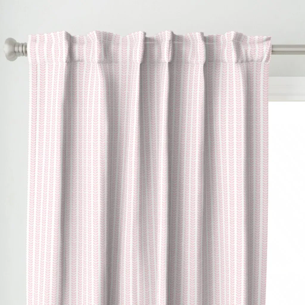Scandi Vine Stripe Curtain Panel - Pink alternate view