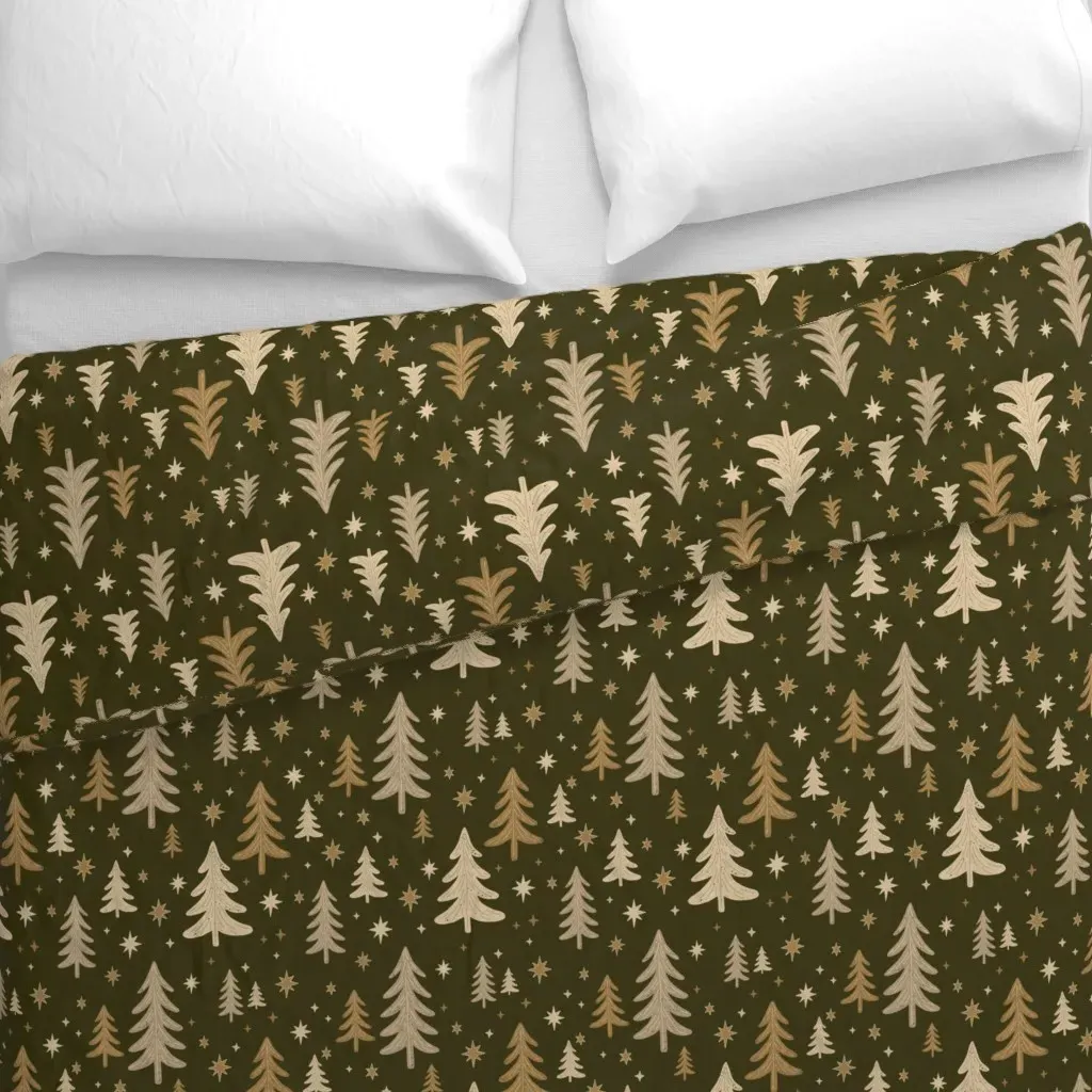 Scandinavian Christmas Trees L Duvet Cover - Beige alternate view