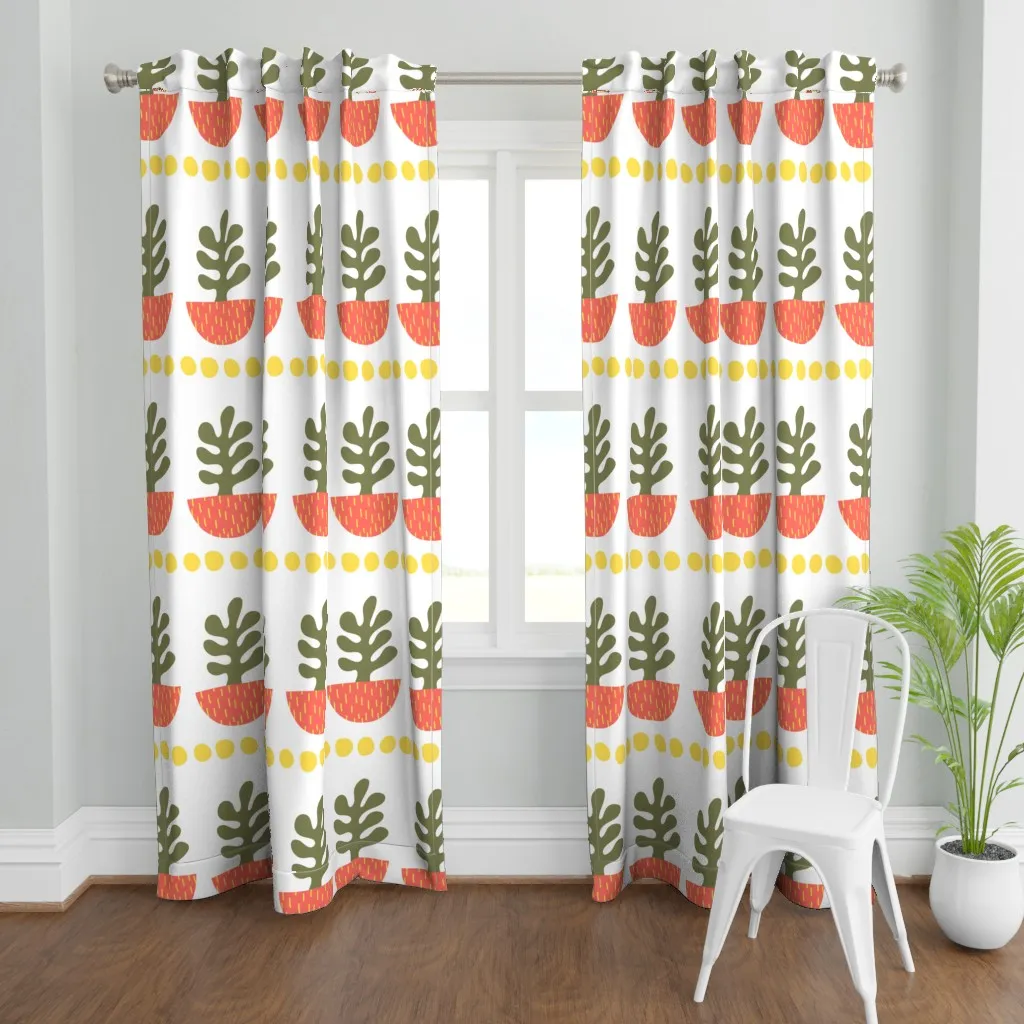 Scandinavian Mod Art Curtain Panel - Coral product