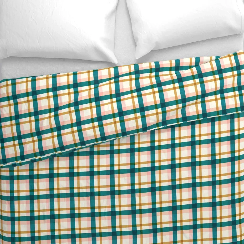 Scandinavian Plaid Faux Duvet Cover alternate view