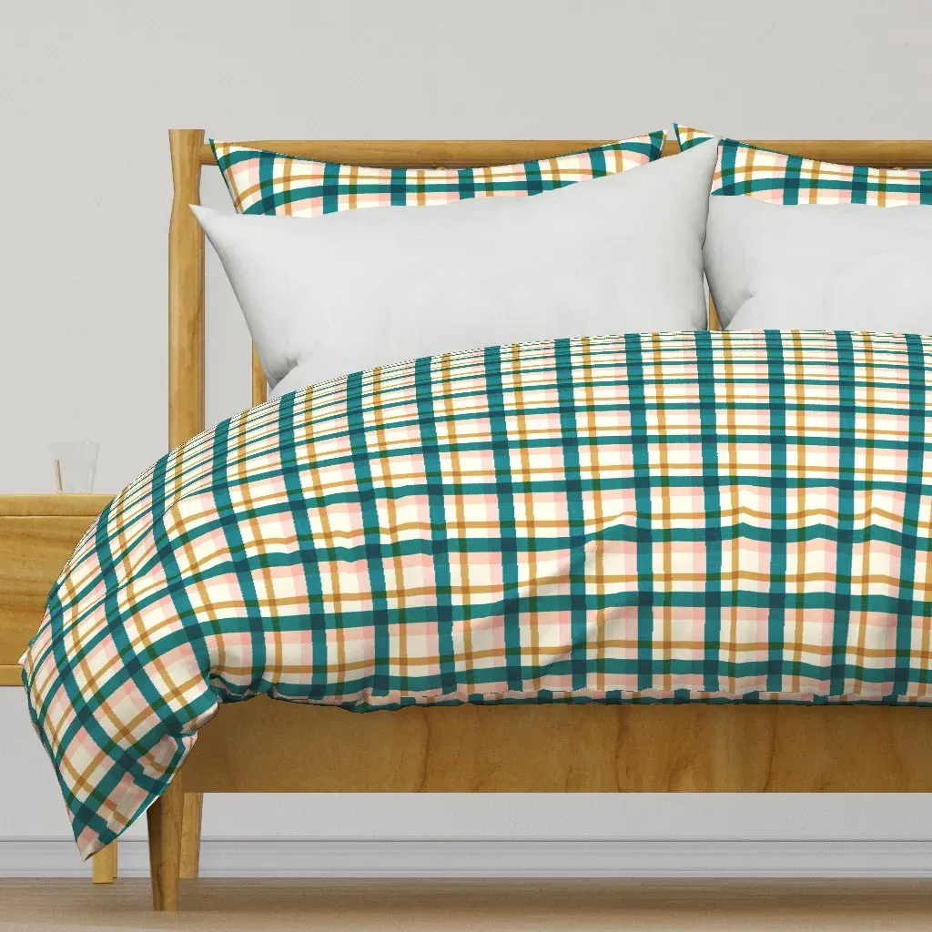 Scandinavian Plaid Faux Duvet Cover product