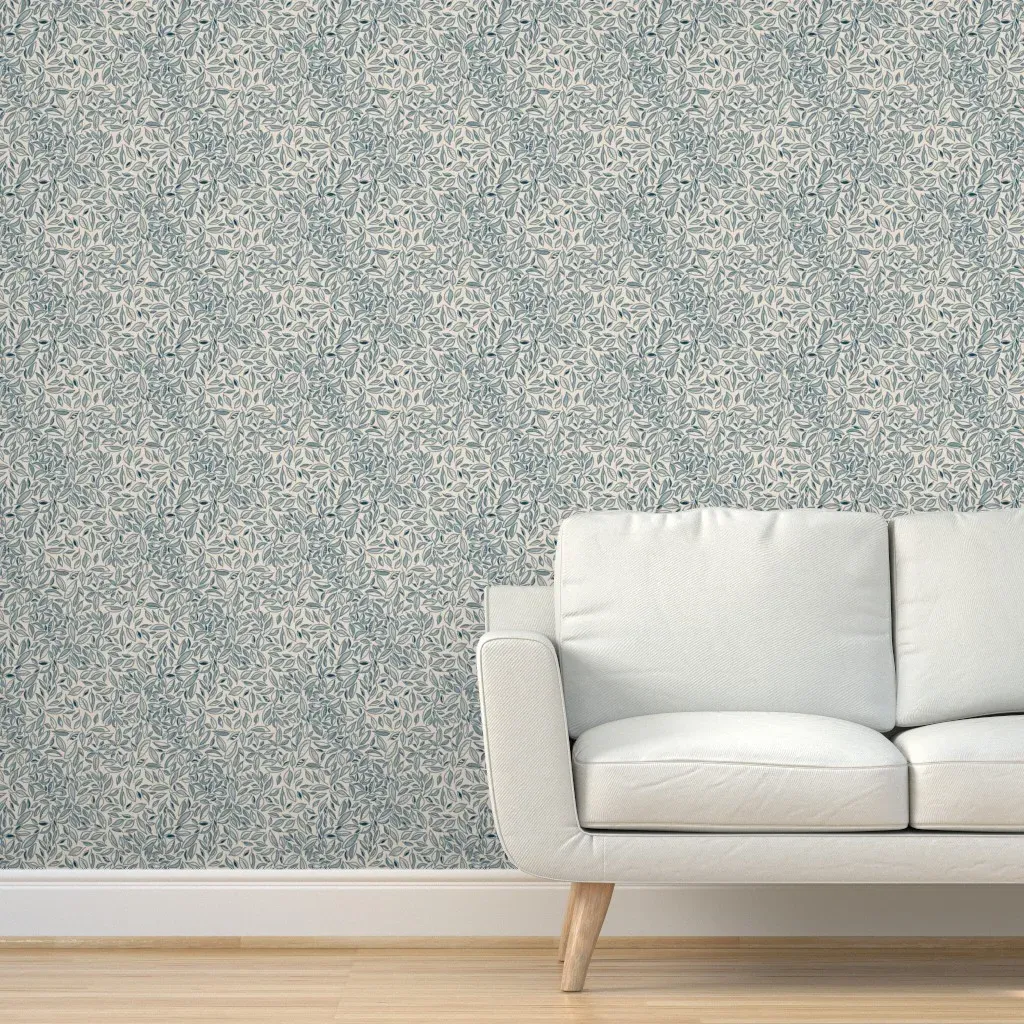 Scattered Leaves Peel and Stick Wallpaper - Teal product