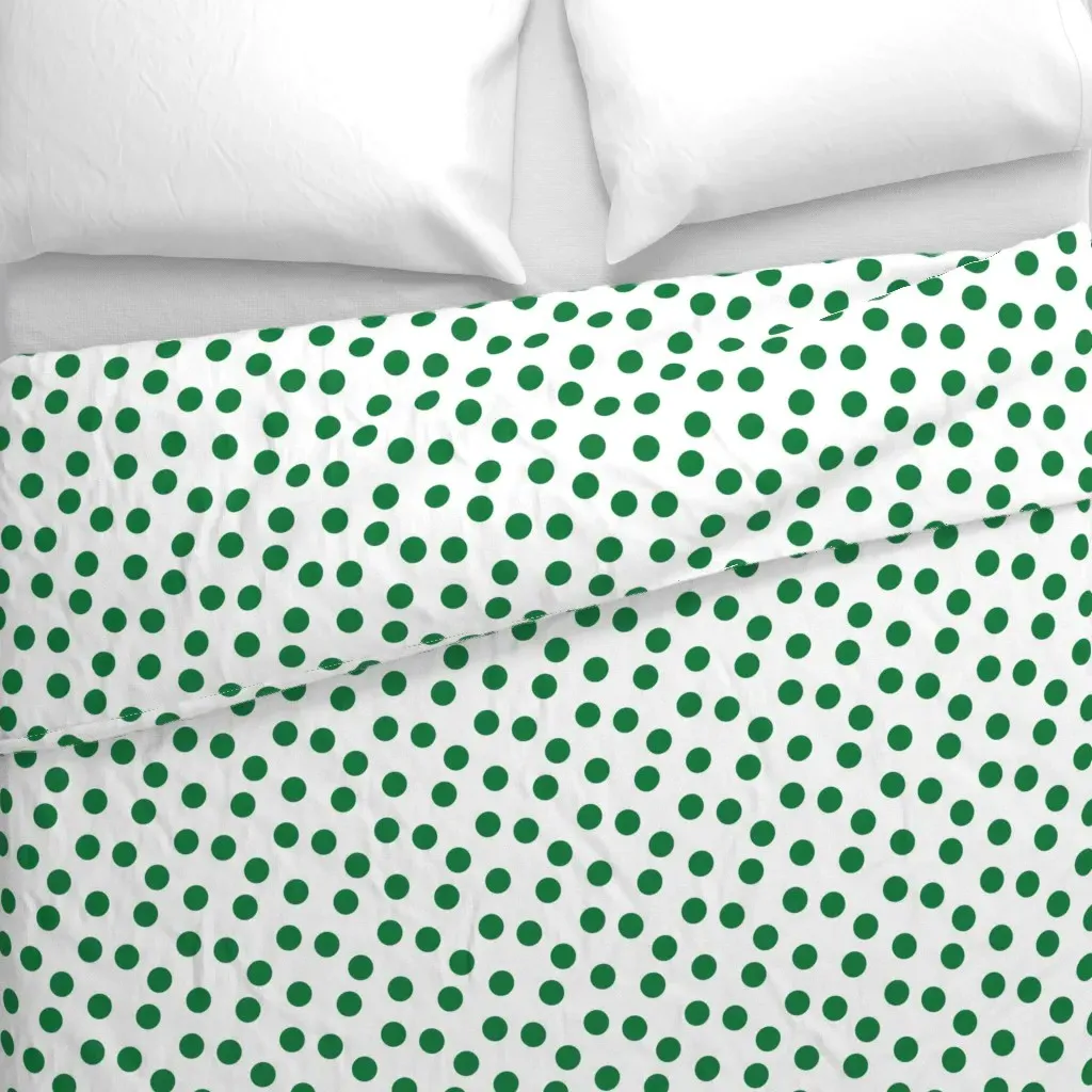 Scattered Polka Dot Medium Duvet Cover - Emerald Green alternate view