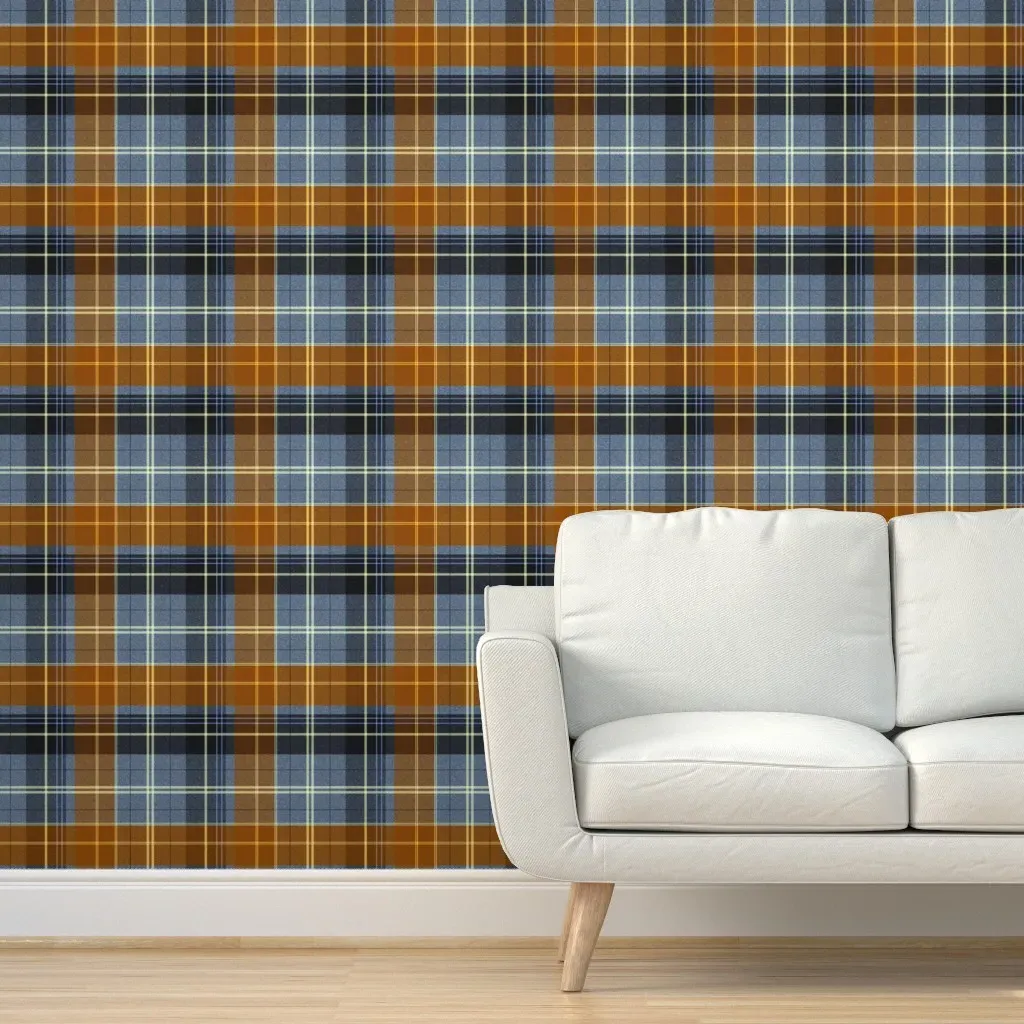 School Plaid Head Of The Class Peel and Stick Wallpaper - Brown product
