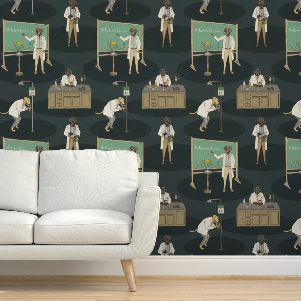 Science Labs Labrador Retriever Peel and Stick Wallpaper - Beige product