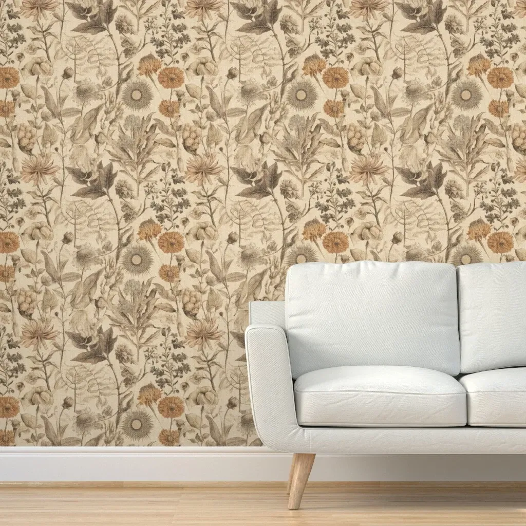 Scientific Flowers Peel and Stick Wallpaper - Beige product