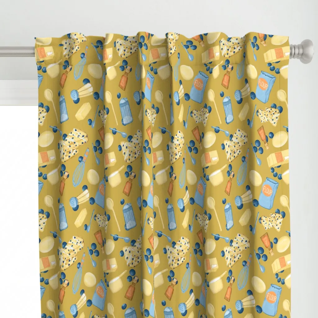 Scone Ingredients Curtain Panel - Yellow alternate view