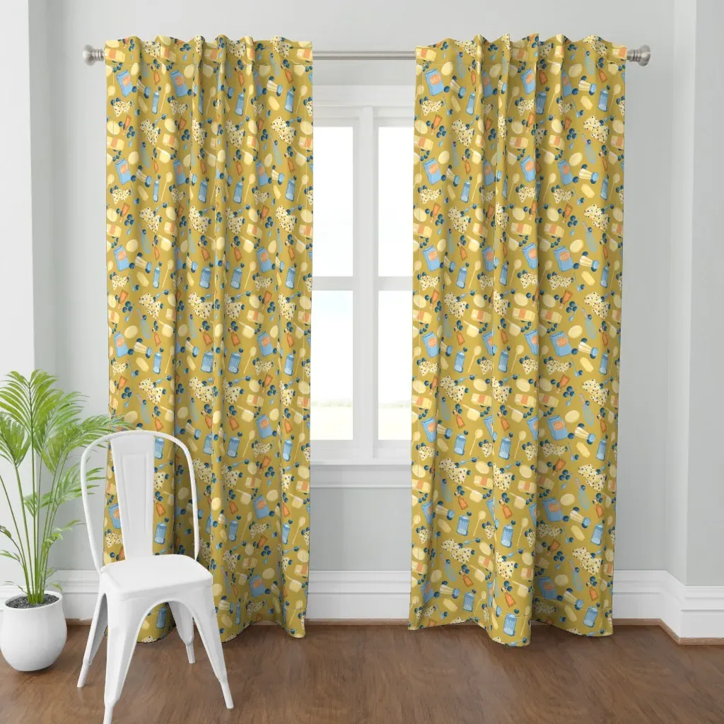 Scone Ingredients Curtain Panel - Yellow product